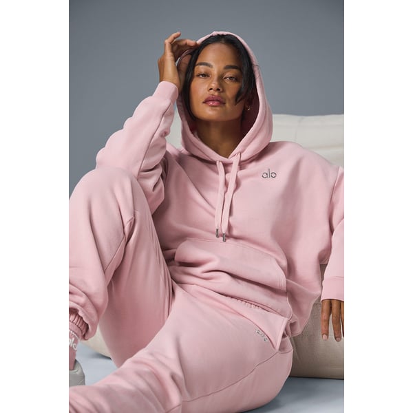Track Alo Accolade Hoodie - Ballet Pink - S at Alo Yoga