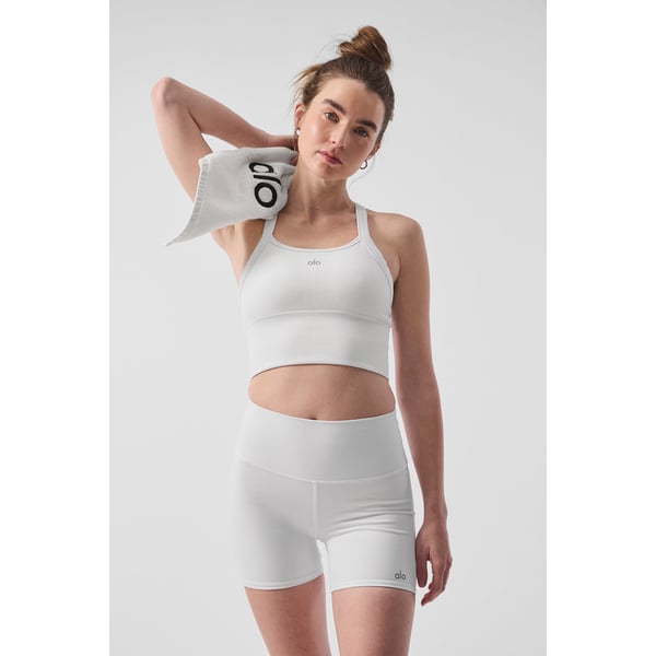 alo Seamless リブ フェイバリット ブラタンクホワイト XXS Track Alo Seamless Ribbed Favorite Bra Tank - White - M at Alo Yoga